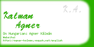 kalman agner business card